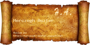 Herczegh Aszter névjegykártya